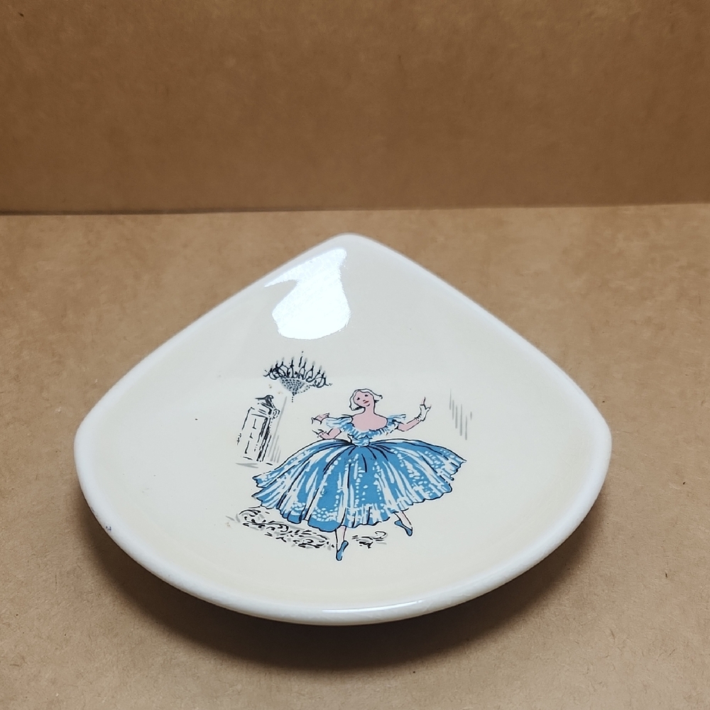 Vintage Ceramic Dish with Ballerina Design